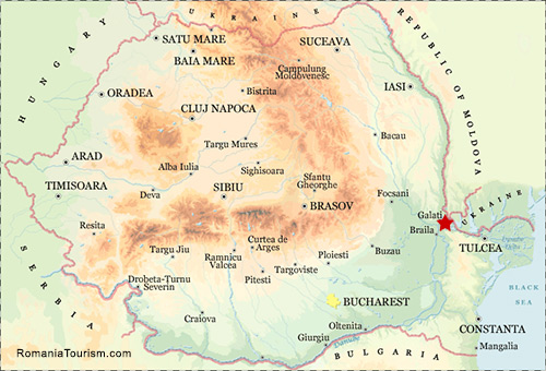 Galati on Map